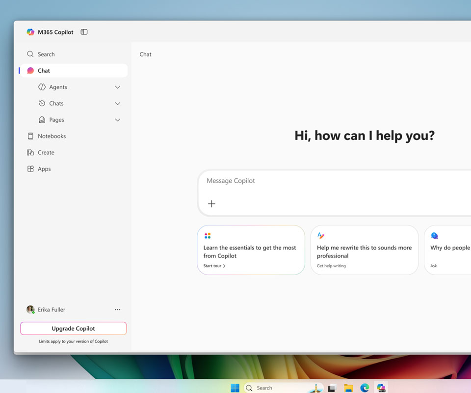 The Microsoft Copilot Chat interface.