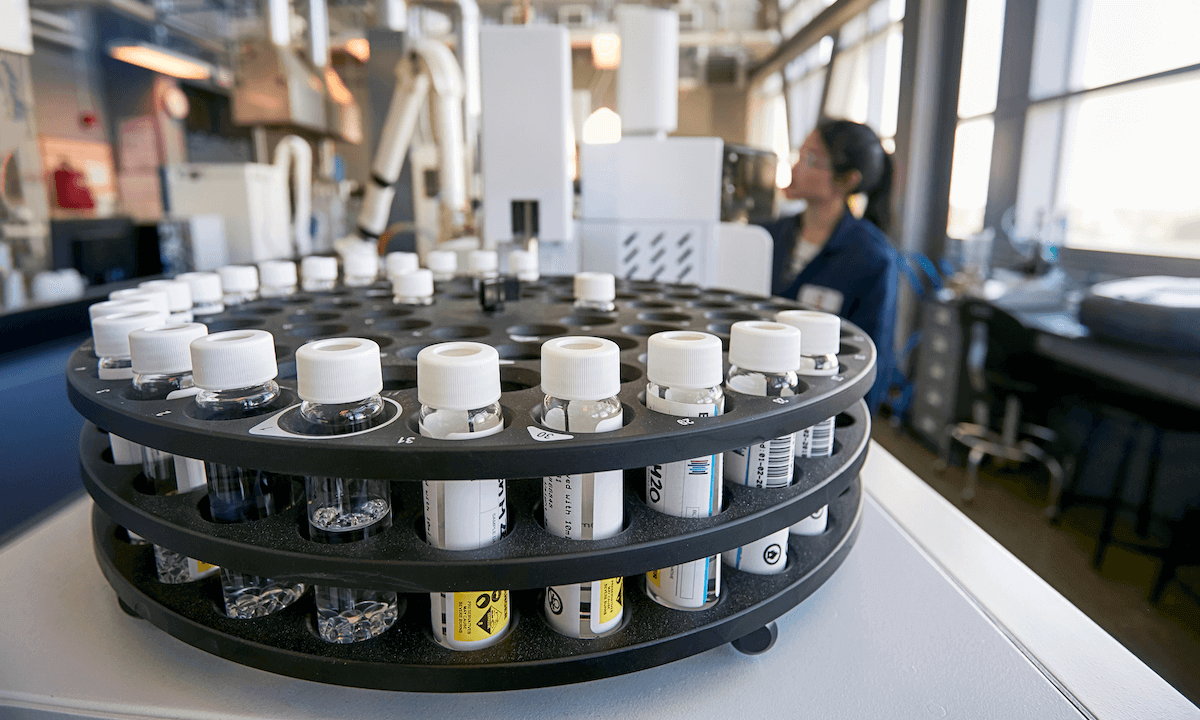Lab samples in a circular holder