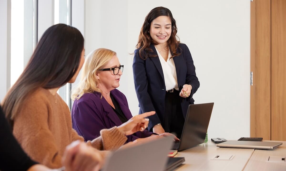 Students learning in a classroom