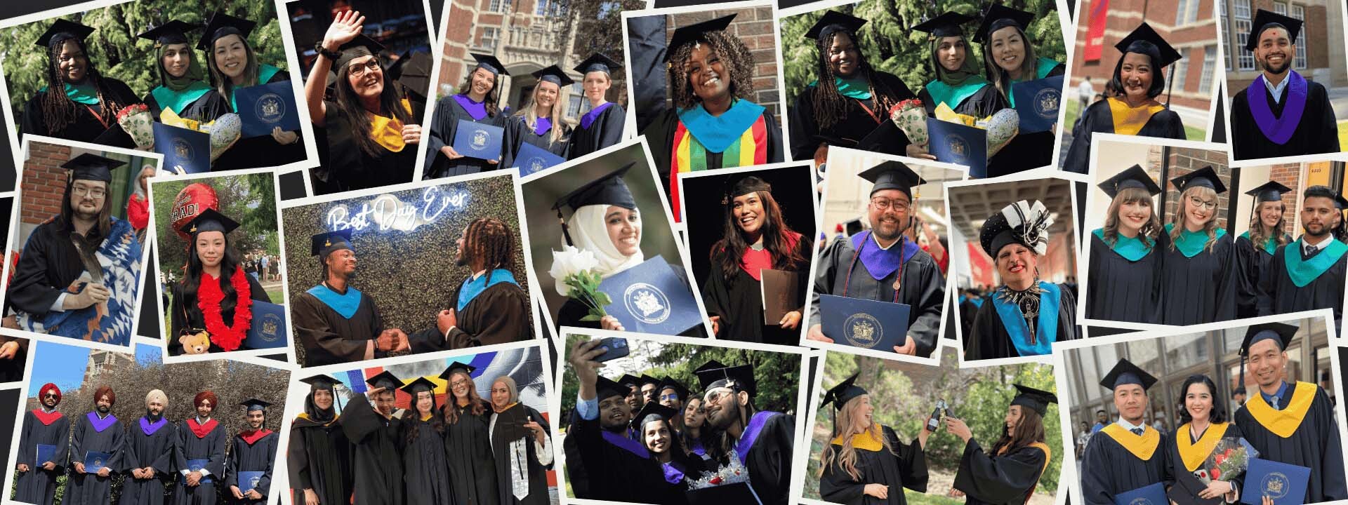 graduation ceremony collage of graduates