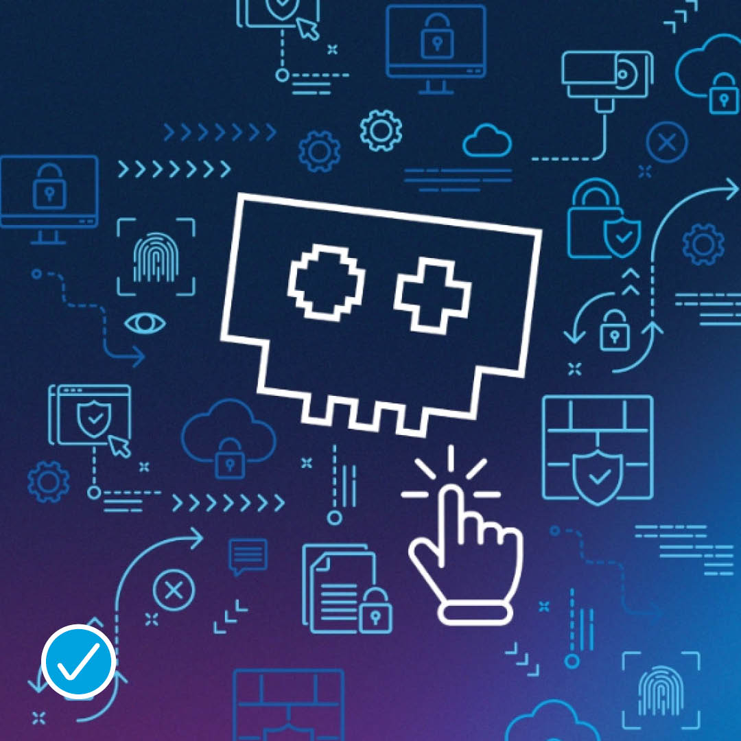 Cybersecurity icons turned into illustrations.