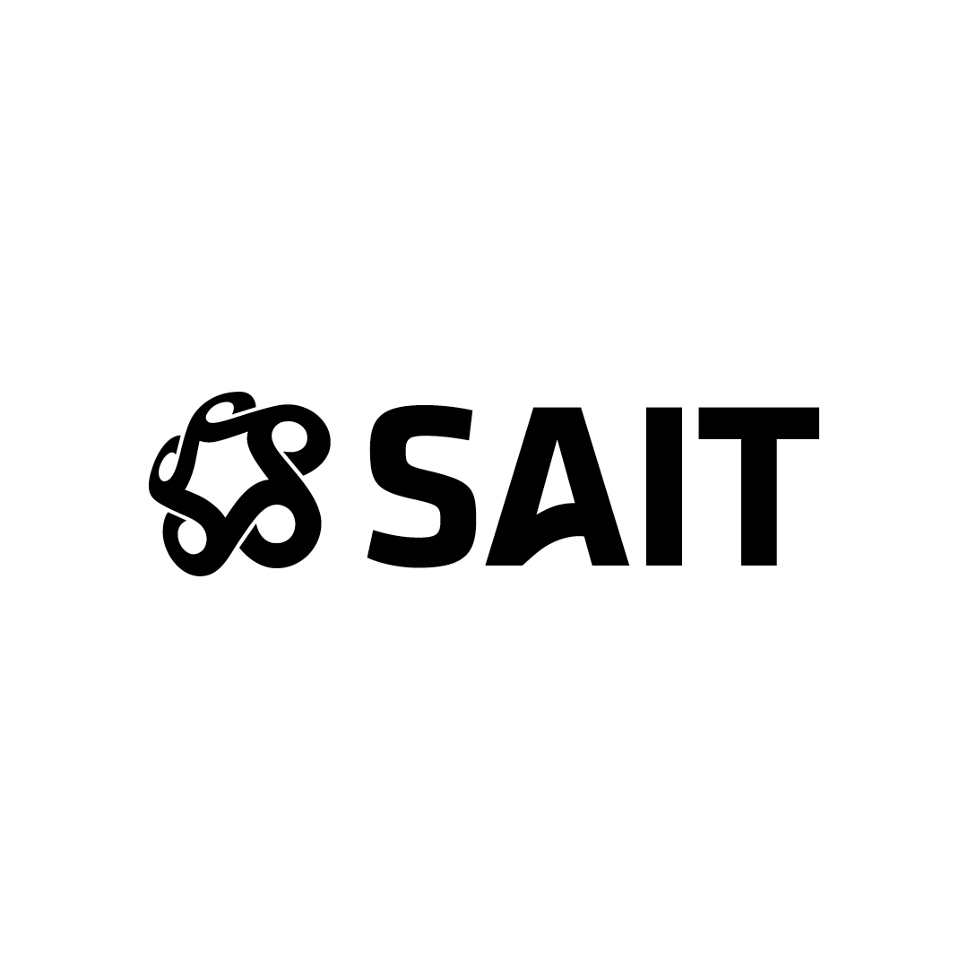Black SAIT logo on white background