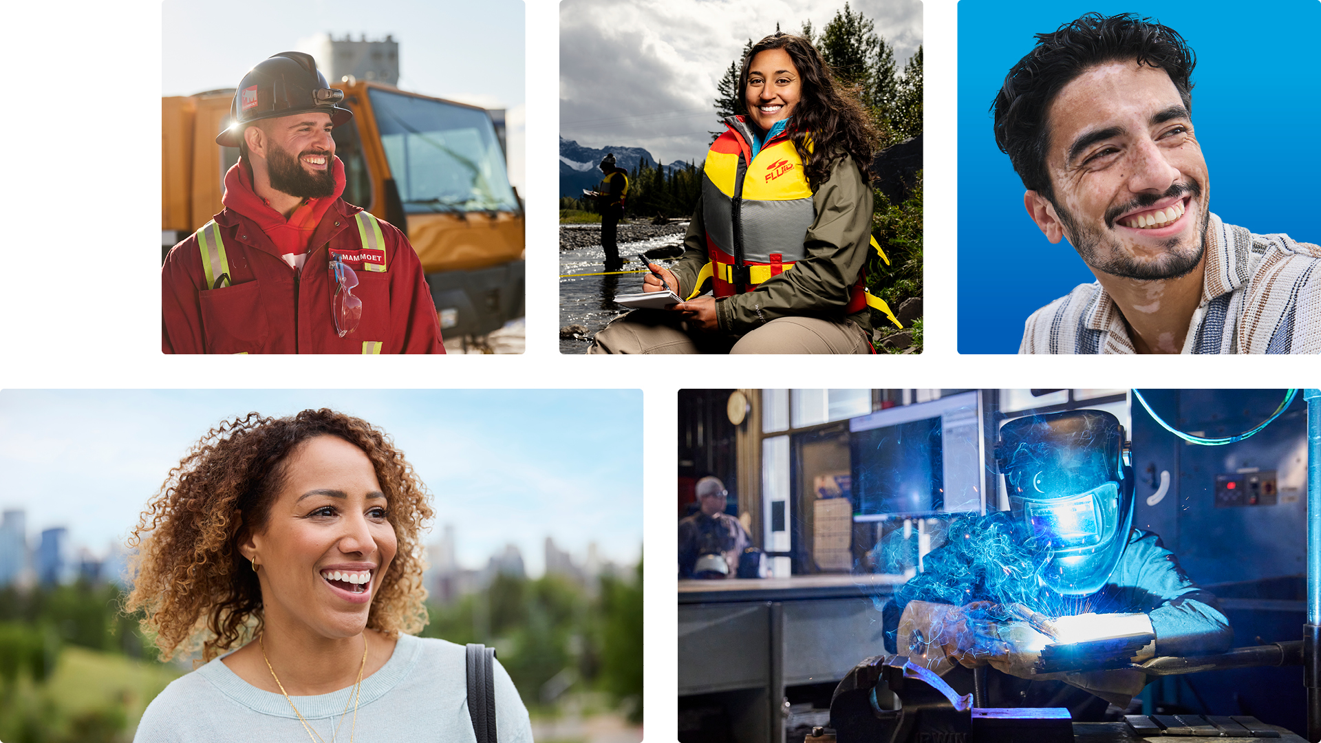 Five images featuring portraits of the diverse people and perspectives of the SAIT community.