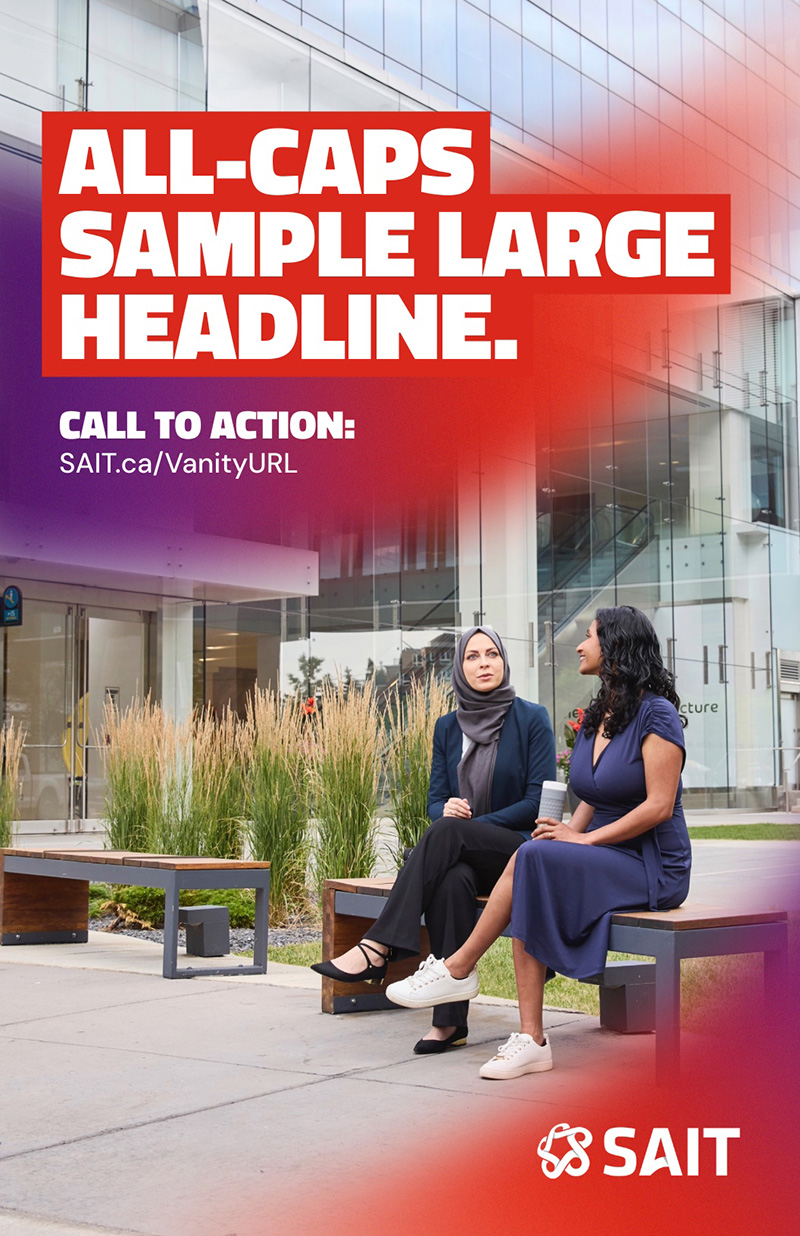 SAIT logo with promotional text highlighting the importance of concise messaging for effective communication.