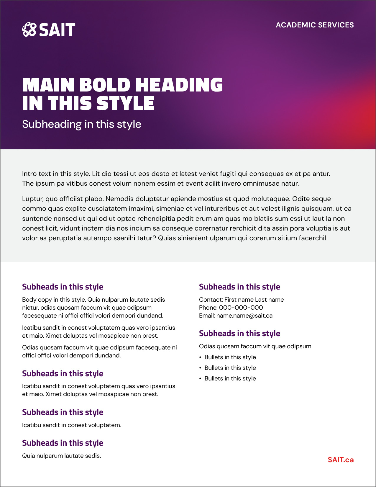 A promotional brochure for the MacPhail School of Energy at SAIT, highlighting academic paths, careers, opportunities, and student testimonials.