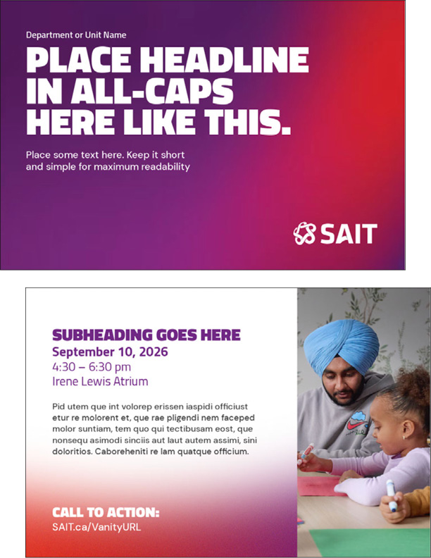 SAIT logo with promotional text highlighting the importance of concise messaging for effective communication.