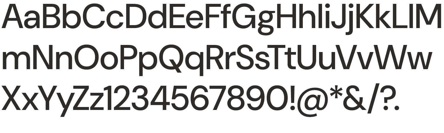 Typography example of the font DM Sans Medium.