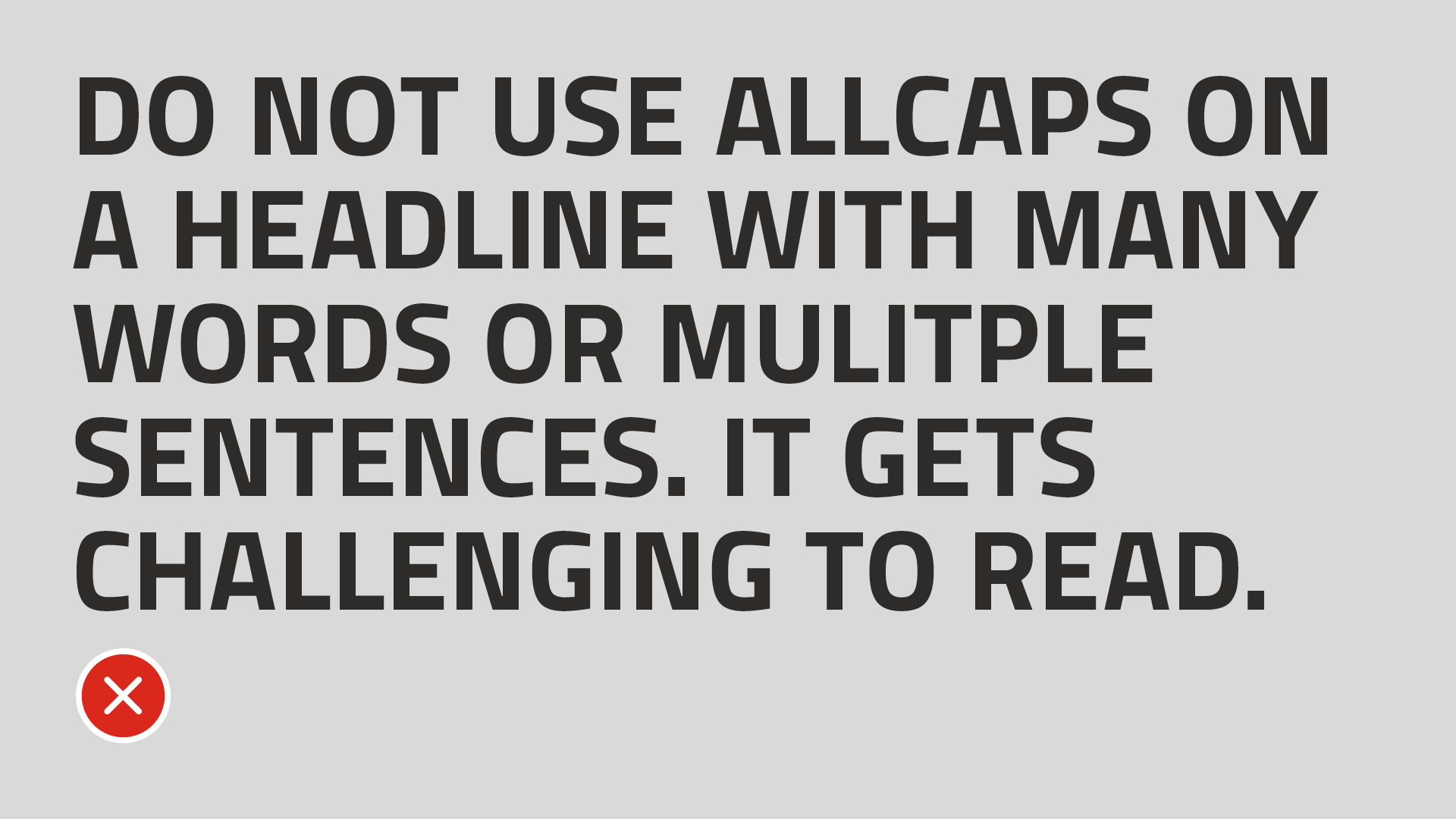 Example of using all-caps.