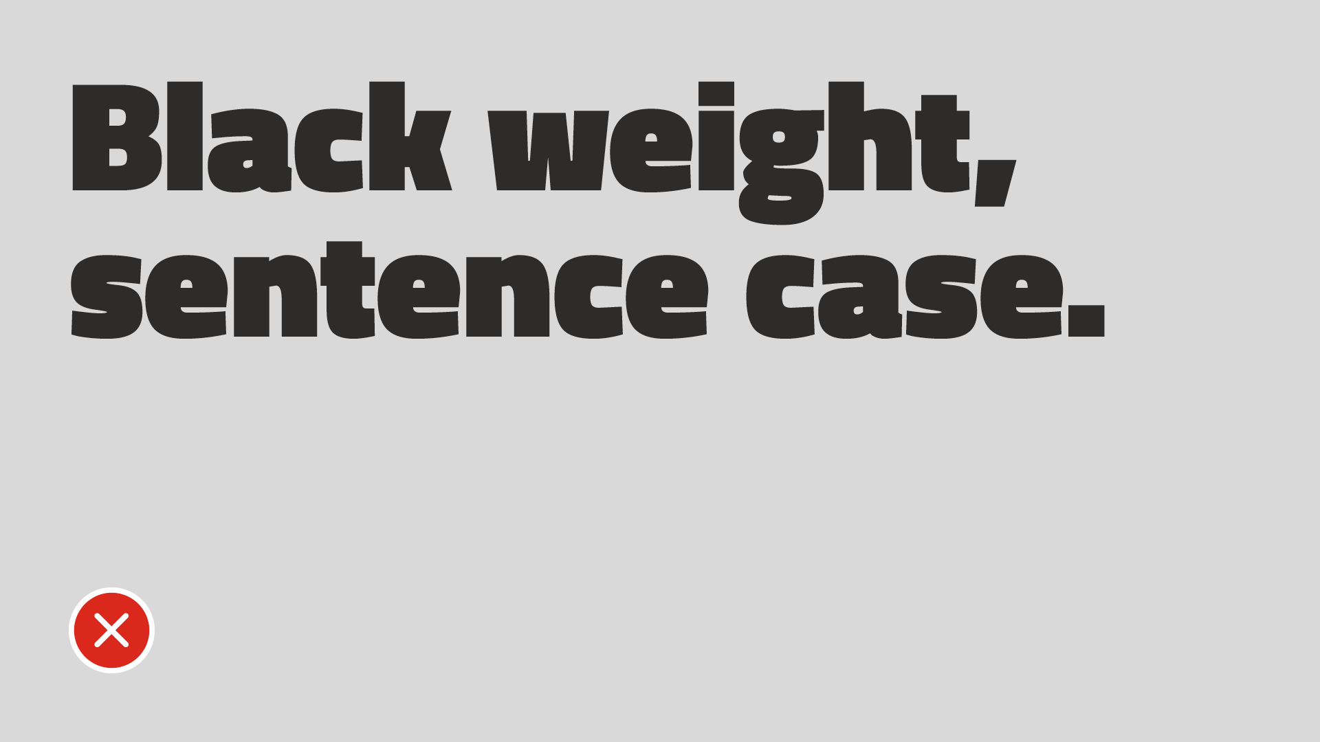 Typography example of the Titillium Web font being used in sentence case incorrectly.