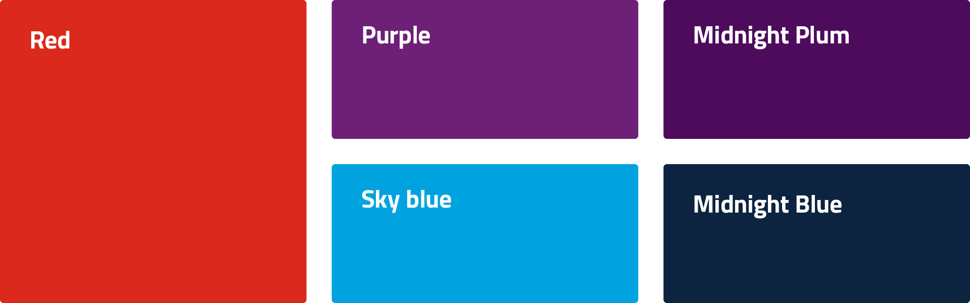 Colour swatches of SAIT's brand colours.
