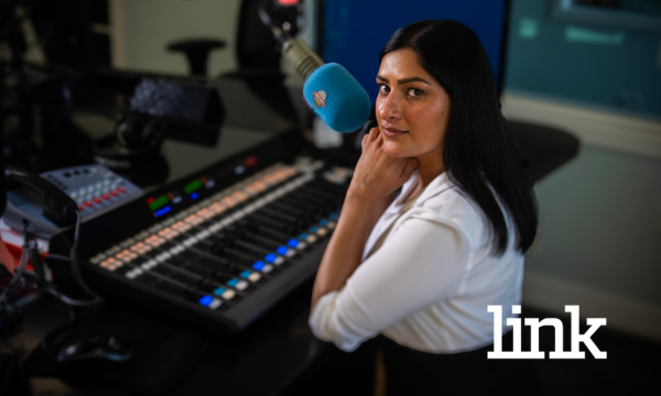 female radio broadcaster