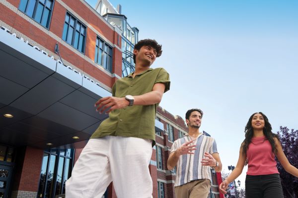A group of students walking together