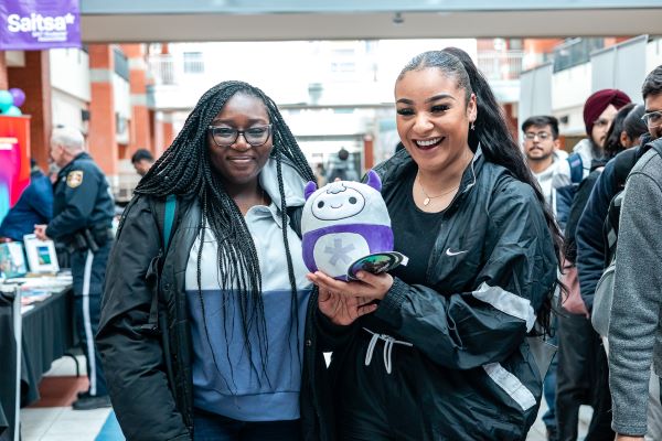 Two students pausing for a picture