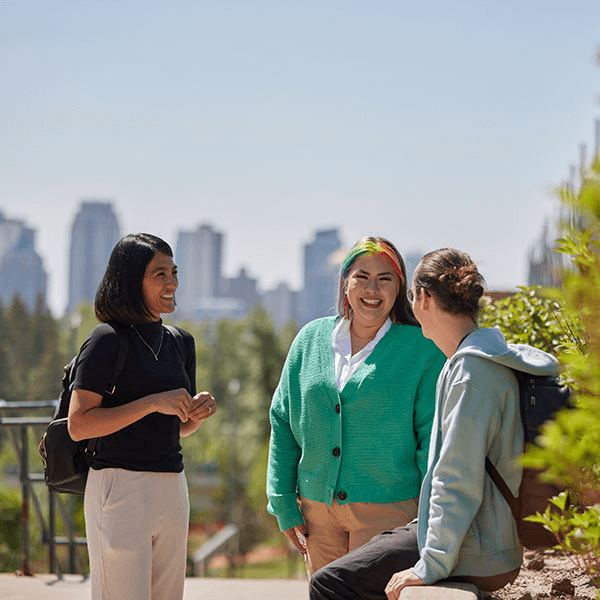 Students smiling and chatting