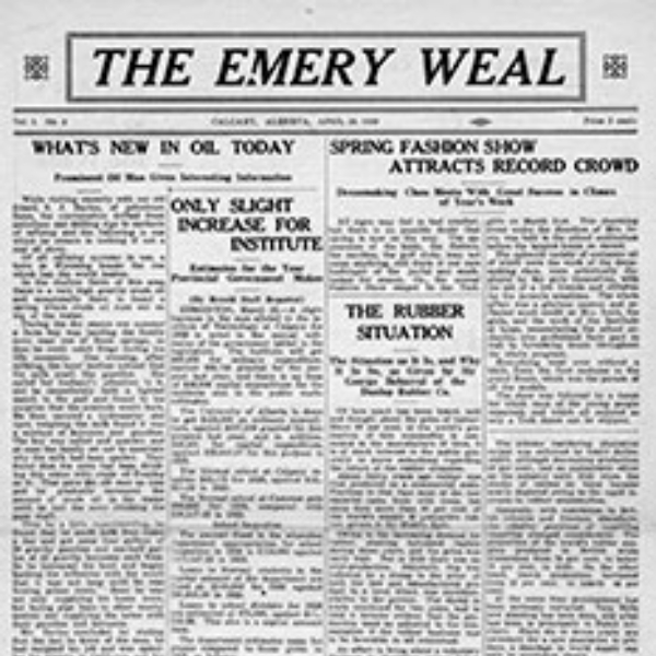 The cover of the Emery Weal newspaper on April 19, 1926.