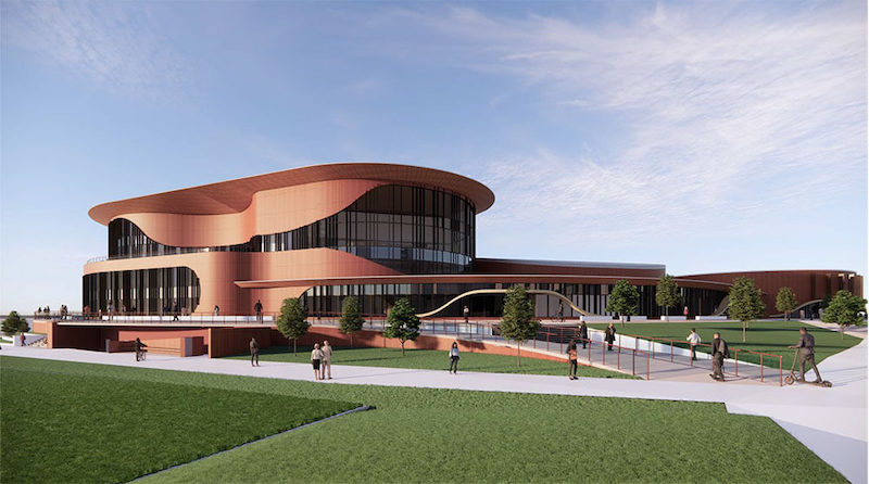 new campus centre preliminary exterior rendering