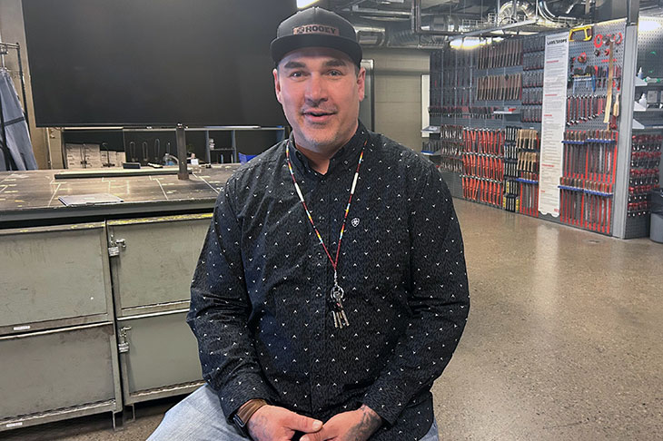 Welding instructor Mathew Romeike