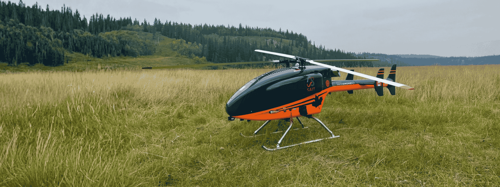 heavy lift drone in a grassy area outdoors
