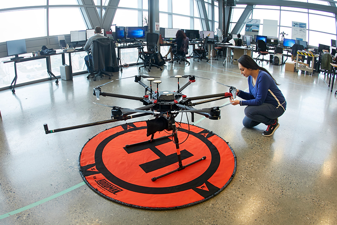 research working on a remotely piloted aviation system