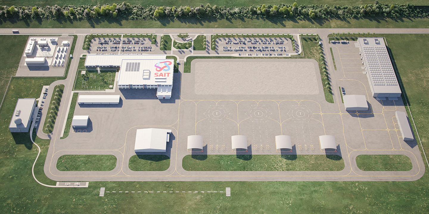 rendering of a proposed future vertiport