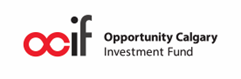Logo of the Opportunity Calgary Investment Fund, featuring the initials "ocif" in a modern design.
