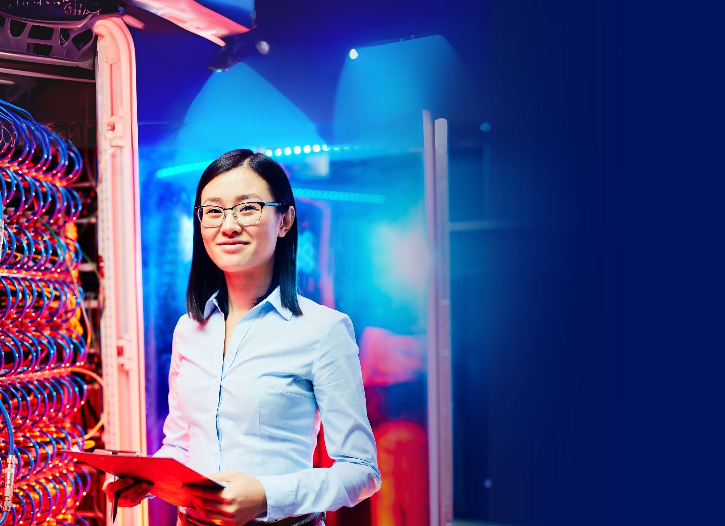 woman at circuit board