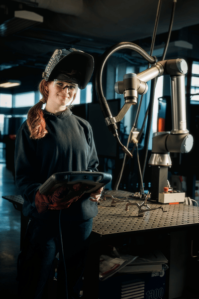 female welder