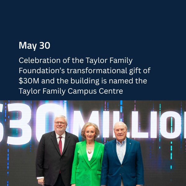 May 30 Celebration of Taylor Family Foundation's $30M gift