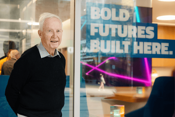 mature white male in black sweater