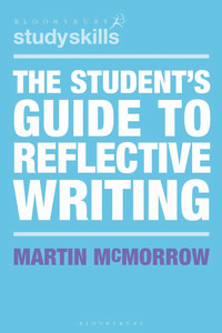 Book cover image for the student's guide to reflective writing, with white title on a baby blue background.