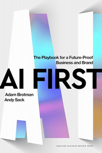 Book cover for AI first, with large 3D letters A and I on the front.