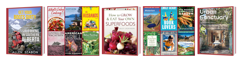 collage of book covers on the great outdoors theme.