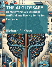 Book cover image for the AI glossary with an illustration of networks on the front.