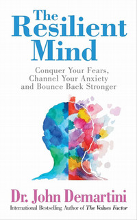 Book cover for the resilient mind, with a multi-couloured illustration of a head, cool blues on one side, and blurred pinks, reds and yellows on the other.