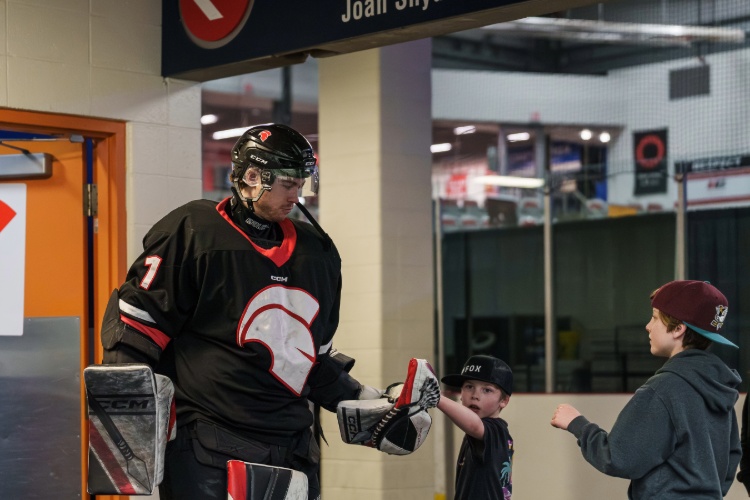 Men's hockey players on the ice