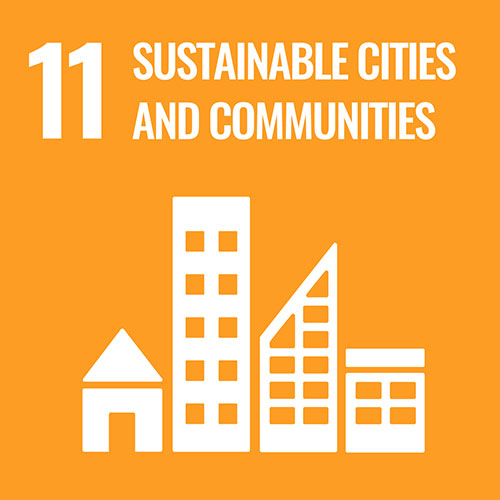 United Nations Sustainable Development Goal 11 icon for sustainable cities and communities