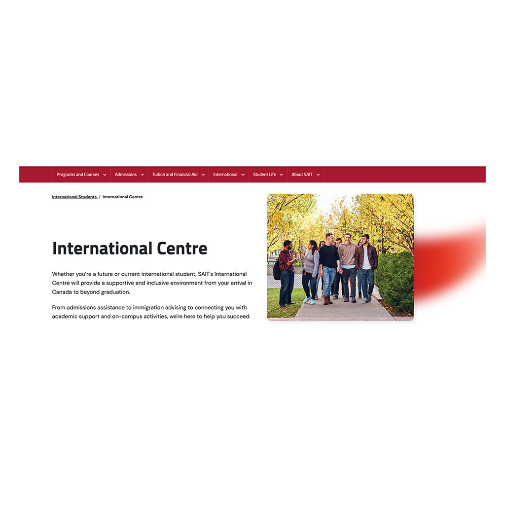 An example of a floating page hero on desktop.