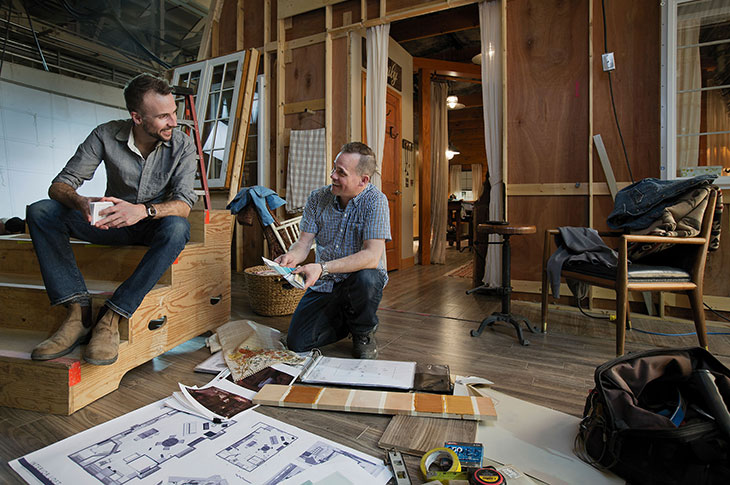 Trevor Smith and Chris Smith on the set of Heartland