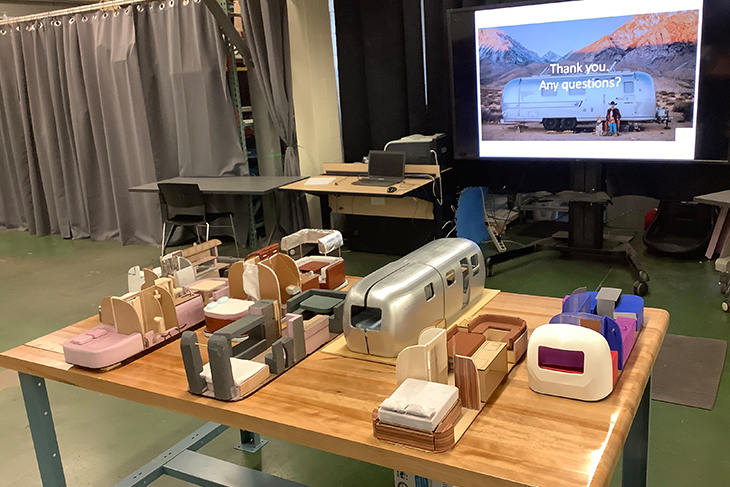 Deconstructed model of airstream trailer designed by students