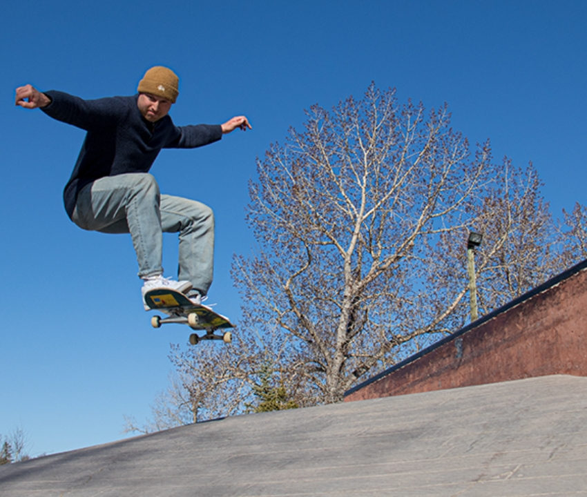 Man skateboarding on ramp