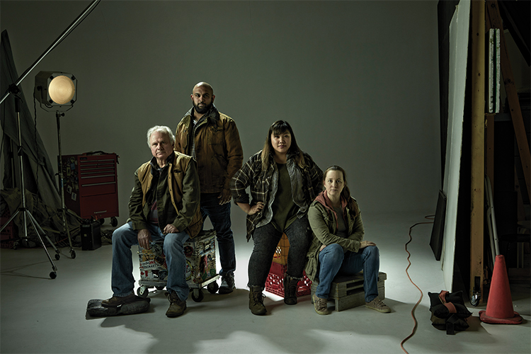 group photo of people backstage