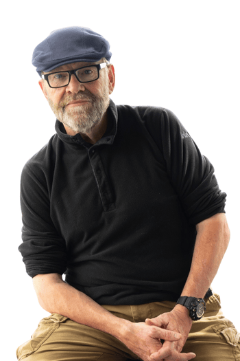 man with beard, glasses and hat