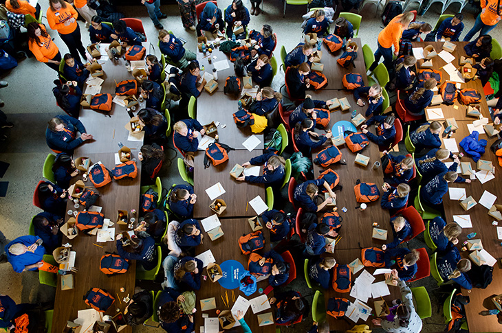 overhead photo of attendees at Jill of All Trades