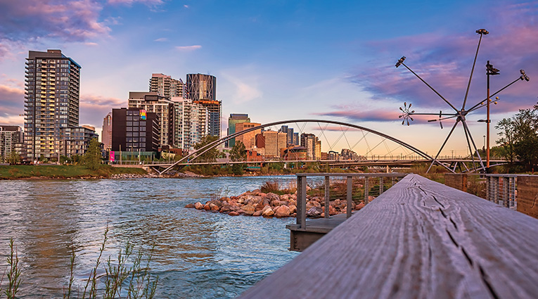 photo of downtown from St. Patrick's Island