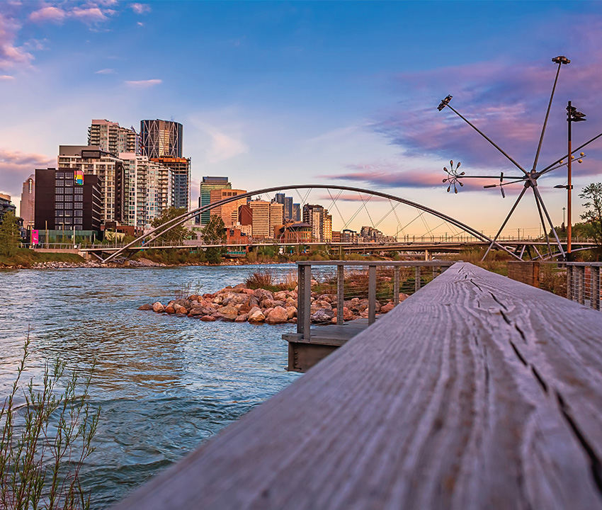 photo of downtown from St. Patrick's Island