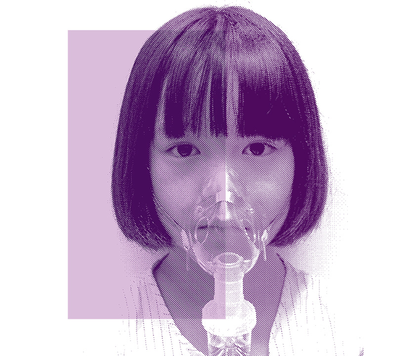 illustration of young girl wearing a respiratory