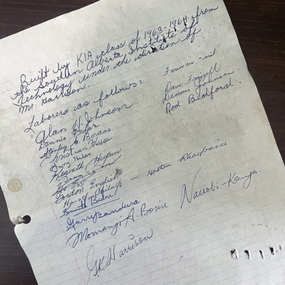 Handwritten notes on lined paper.