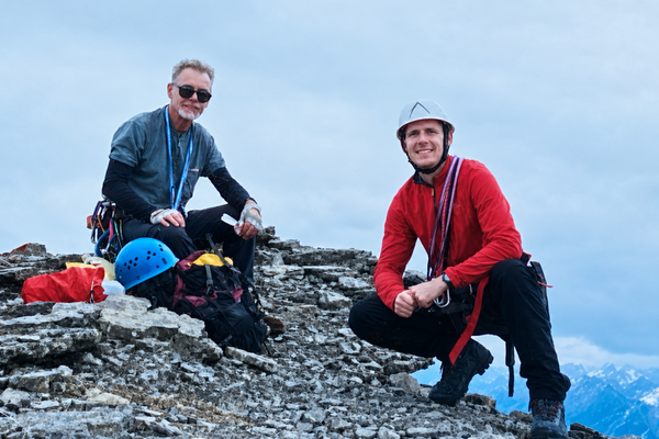 two men on mountain side