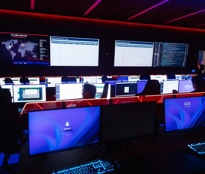 Screens within the Cyber Range