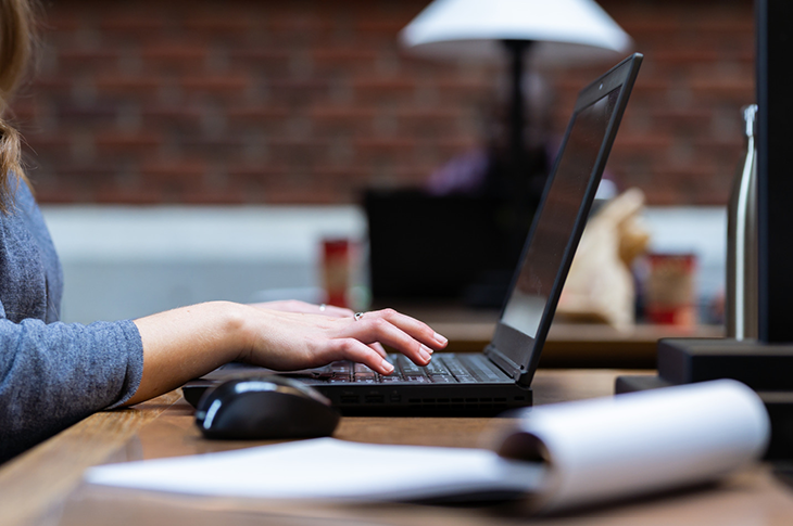 student using a laptop